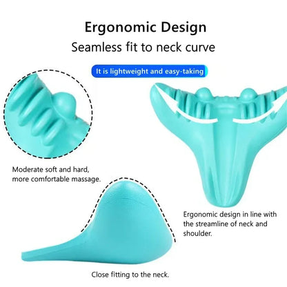 Neck and Shoulder Relaxer, Cervical Traction Device Acupressure Neck Shoulder Back Support Massage Pillow, Neck Stretcher Massag